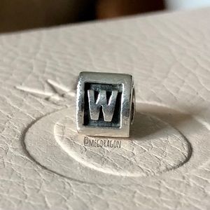 RETIRED Pandora Block Letter W Charm